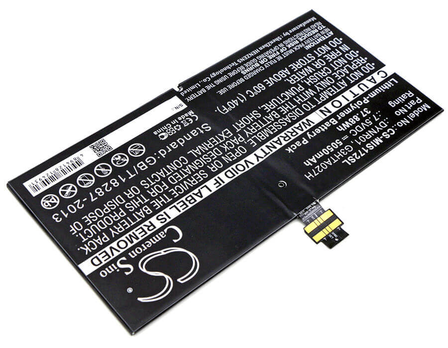 7.5V, Li-Polymer, 5050mAh, Tablet battery fits Microsoft, Dynr01, 1724, Surface 4, 37.88Wh Tablet Cameron Sino Technology Limited