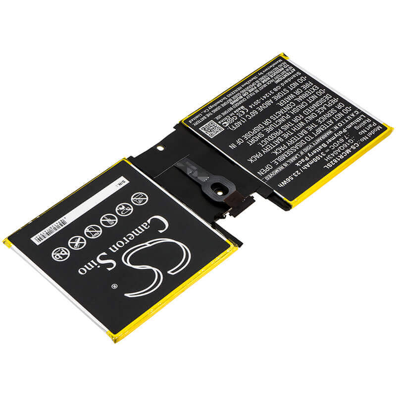 7.6V, Li-Polymer, 3100mAh, Tablet battery fits Microsoft, G16qa043h, 1824, 4415y, 23.56Wh Tablet Cameron Sino Technology Limited