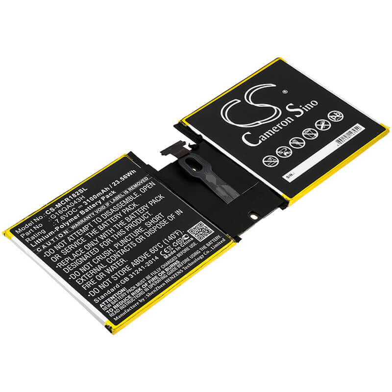 7.6V, Li-Polymer, 3100mAh, Tablet battery fits Microsoft, G16qa043h, 1824, 4415y, 23.56Wh Tablet Cameron Sino Technology Limited