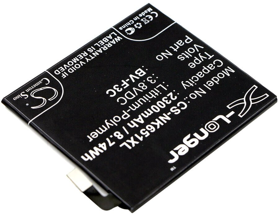 3,8V, Li-Polymer, 2300mAh, batterie de smartphone compatible avec Microsoft, Bv-f3c, Lumia 650 Xl, 8,74Wh Mobile, SmartPhone Cameron Sino Technology Limited (Suspendu)