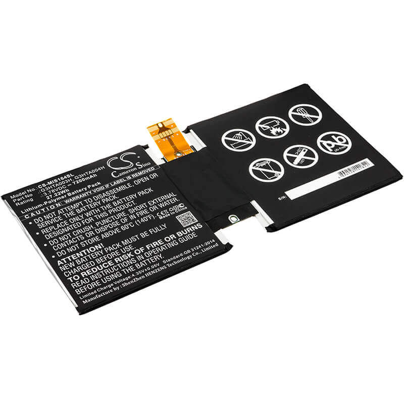 3.78V, Li-Polymer, 7200mAh, Tablet battery fits Microsoft, G3hta003h, Msk-1645, Surface 3 10.8", 27.22Wh Tablet Cameron Sino Technology Limited