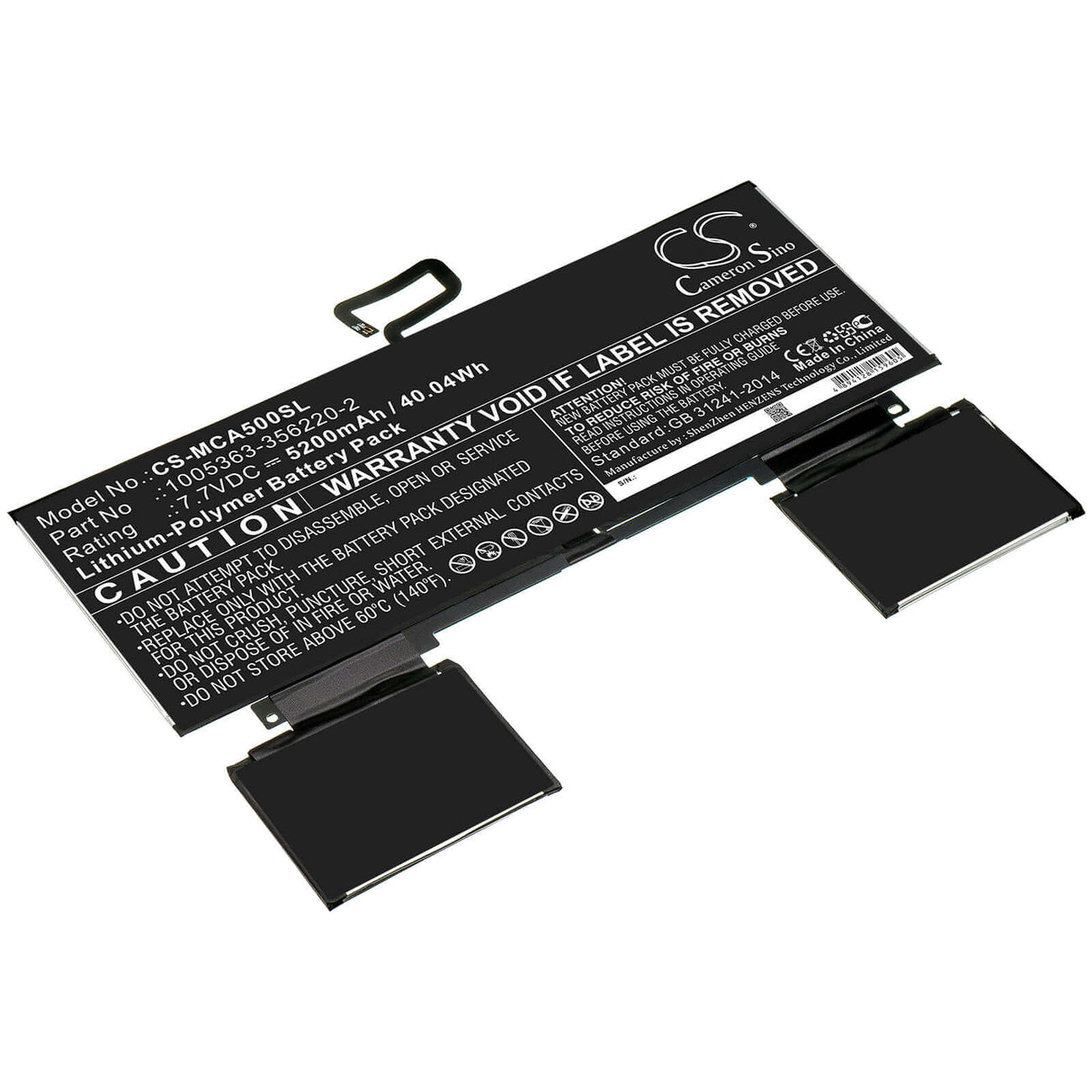 Battery For Microsoft, Surface A50 7.7v, 5200mah - 40.04wh Batteries for Electronics Cameron Sino Technology Limited (Suspended)