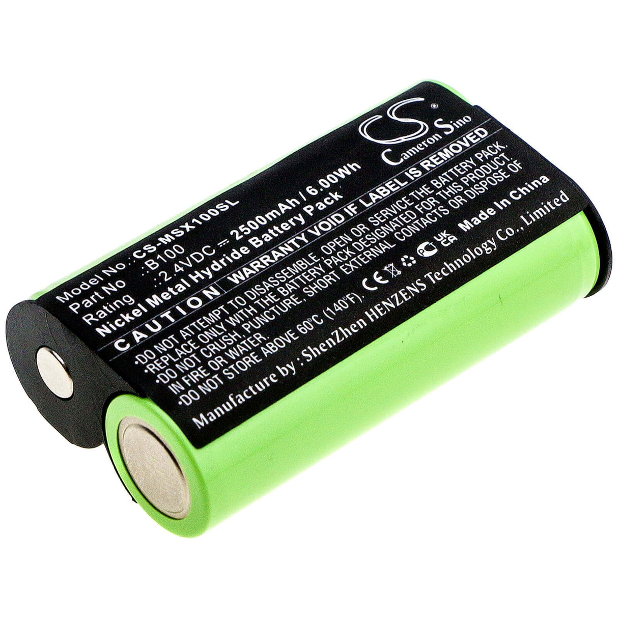 2,4V, Ni-MH, 2500mAh, batterie de console de jeu compatible avec Microsoft, B100, Xbox One Elite Wireless Contro, Xbox One S Wireless Controller, 6.00Wh Console de jeu Cameron Sino Technology Limited