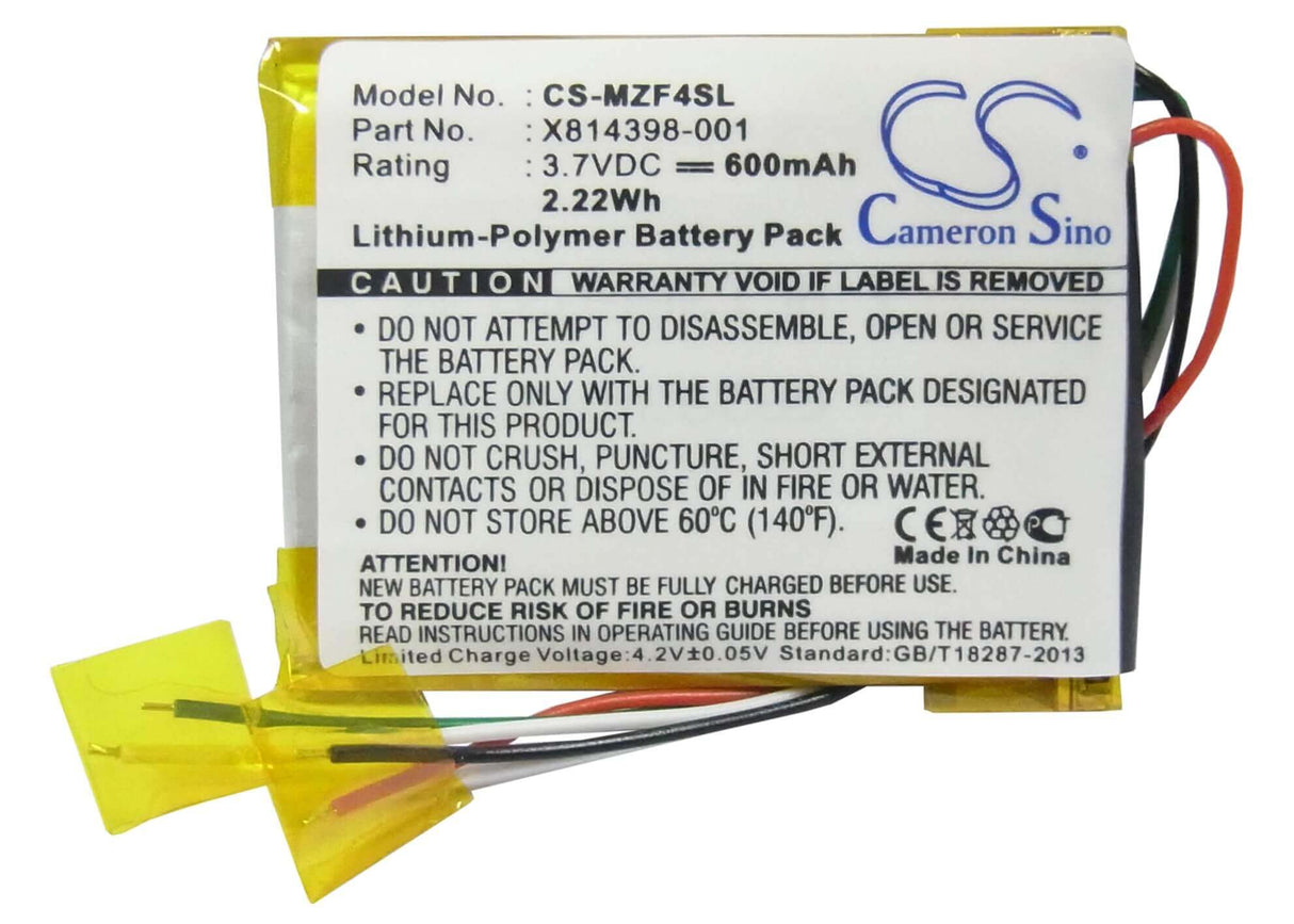Battery For Microsoft Zune 4g, Zune 8g, Zune Flash 4gb 3.7v, 400mah - 1.48wh Batteries for Electronics Cameron Sino Technology Limited (Suspended)