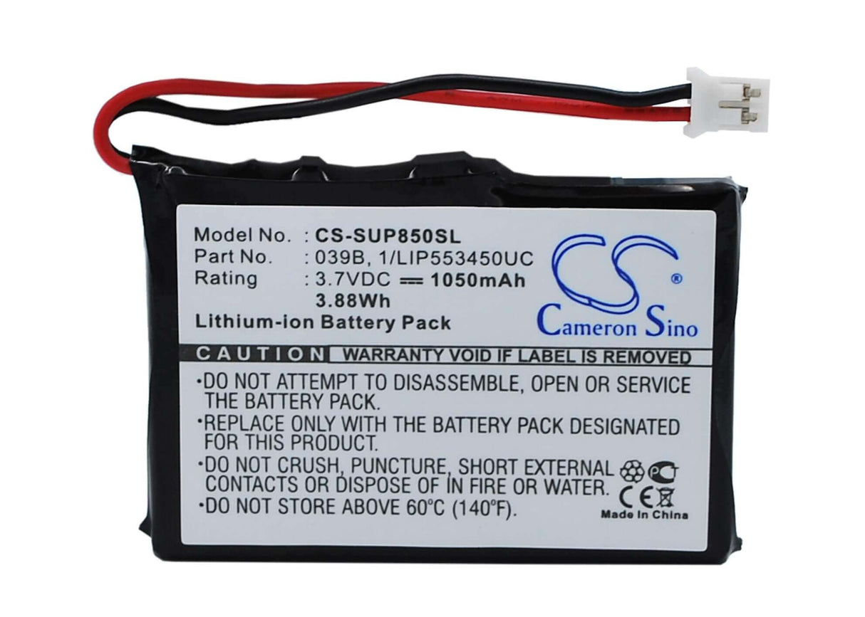 3,7V, Li-ion, 1050mAh, batterie GPS s'adapte à Microtracker, Sureshotgps, 01-065-0624-0, 01-065-0625-0, 3,89Wh GPS, Navigator Cameron Sino Technology Limited