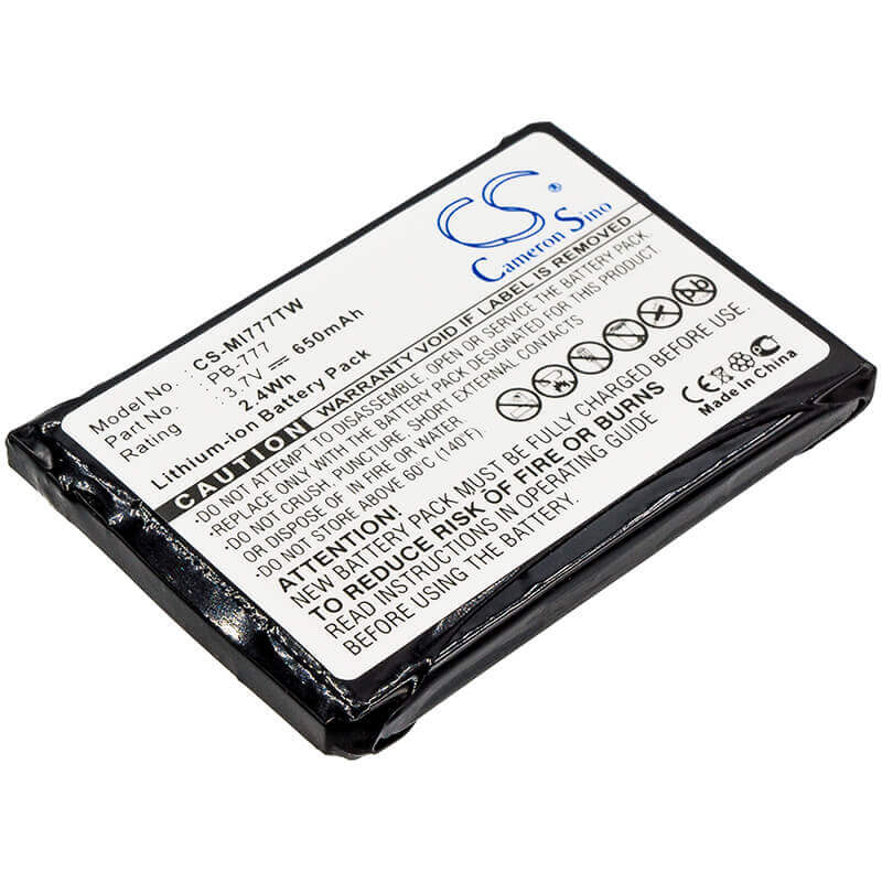 3.7V, Li-ion, 650mAh, Two-Way Radio battery fits Midland, Pb-777, 777, Pmr446+, 2.41Wh Two-Way Radio Cameron Sino Technology Limited