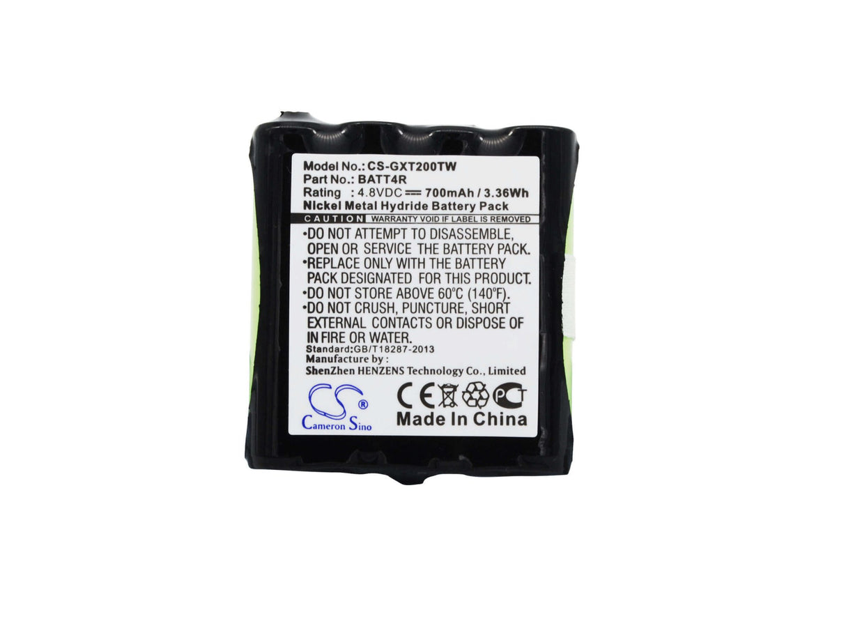Two-Way Radio Battery For Midland Gxt200, Gxt250, G223 4.8v, 700mah - 3.36wh Two-Way Radio Cameron Sino Technology Limited