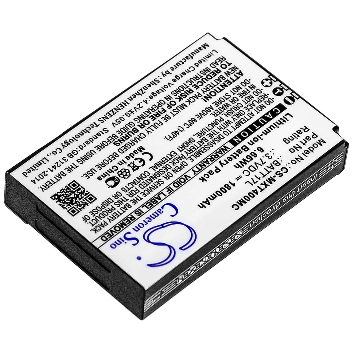 3.7V, Li-ion, 1800mAh, Camera battery fits Midland, Batt17l, Xtc400, Xtc450, 6.66Wh Camera Cameron Sino Technology Limited (Camera)