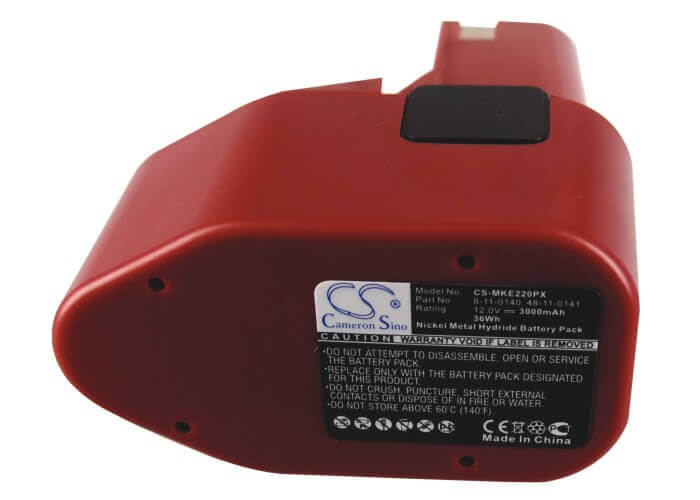 12.0V, Ni-MH, 3000mAh, batterie pour outils électriques s'adapte à Milwaukee, 48-11-0140, 0398-1, 0399-1, 36Wh Power Tools Cameron Sino Technology Limited (Outils électriques)