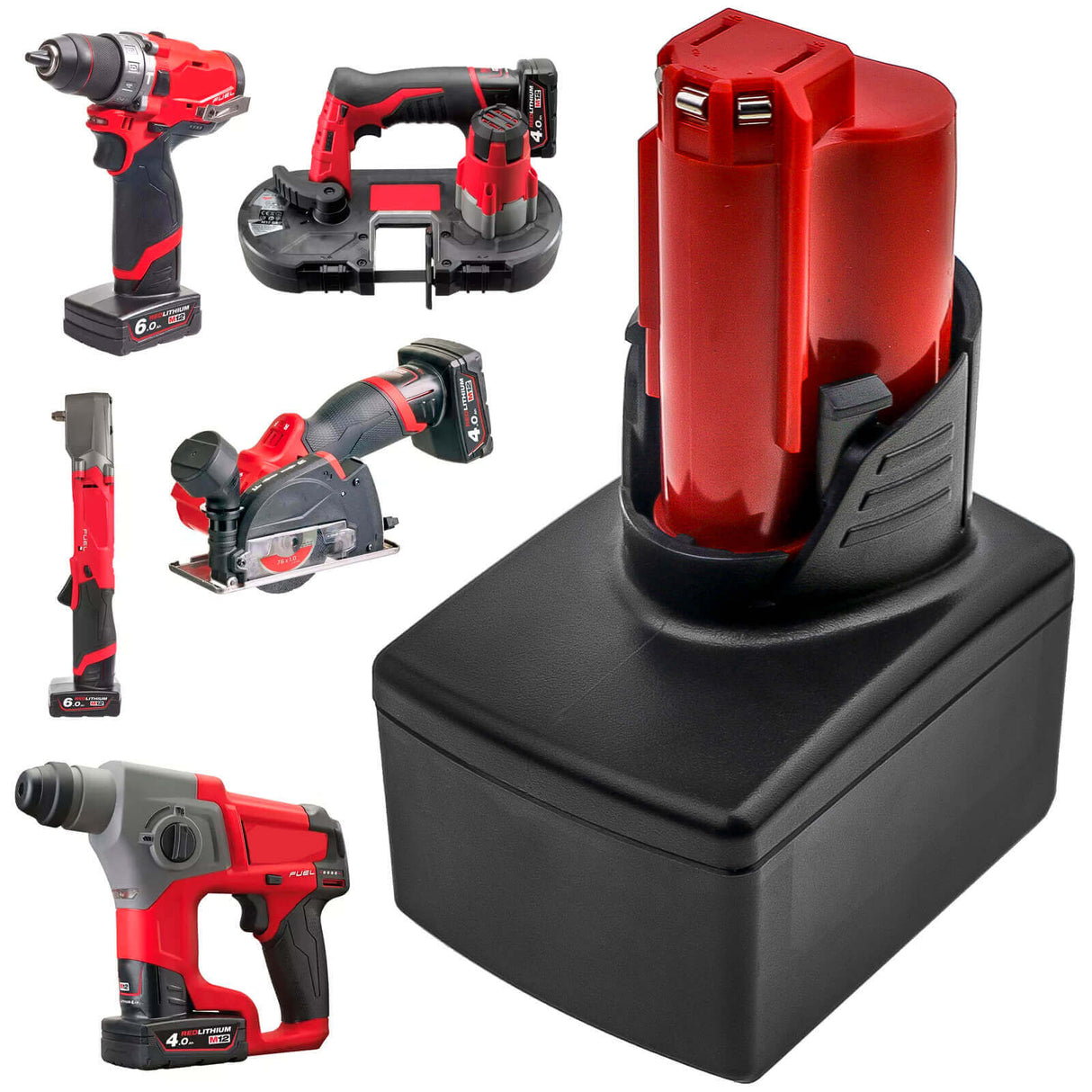 12.0V, Li-ion, 6000mAh, Power Tools battery fits Milwaukee, 48112401, 2207-20, 2207-21, 72Wh Power Tools Cameron Sino Technology Limited (Power Tools)