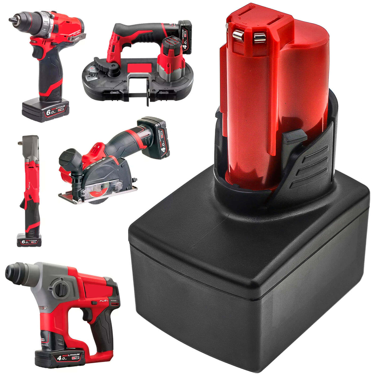 12.0V, Li-ion, 7500mAh, Power Tools battery fits Milwaukee, 48112401, 2207-20, 2207-21, 90Wh Power Tools Cameron Sino Technology Limited (Power Tools)
