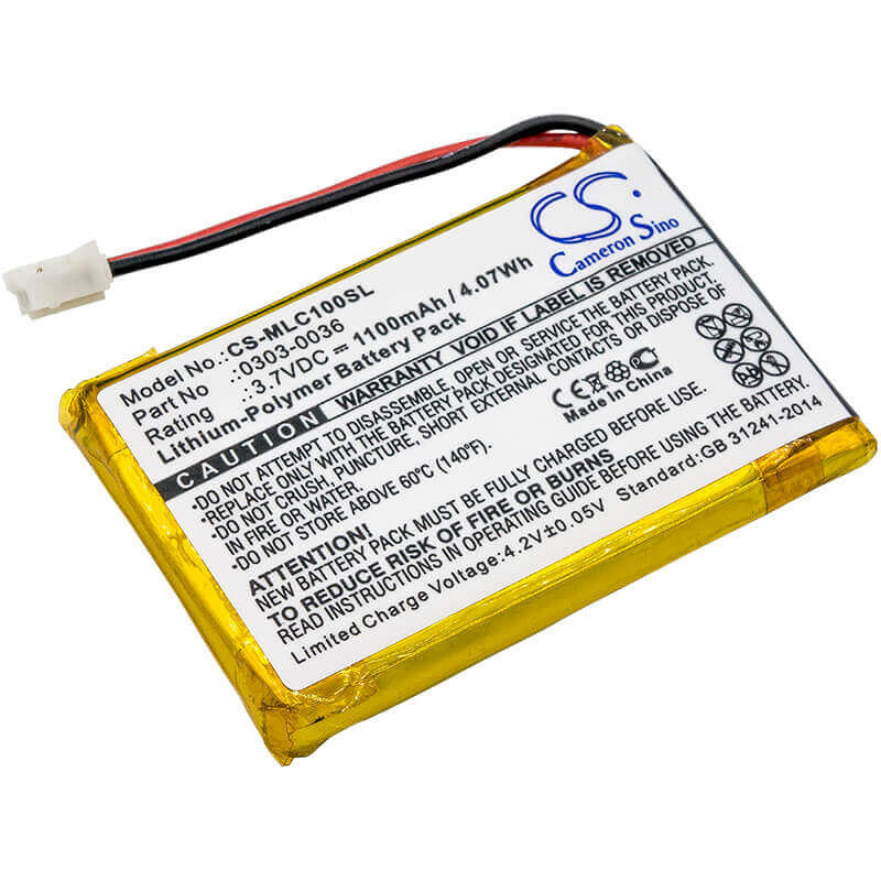 3.7V, Li-Polymer, 1100mAh, Batterie d'équipement compatible avec Minelab, 0303-0036, CTX 3030 WM-10, Gpz 7000, 4.07Wh Équipement, Enquête, Test Cameron Sino Technology Limited