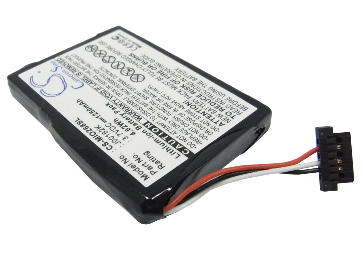 3,7V, Li-ion, 1250mAh, batterie GPS compatible avec Mitac, Mio 138, Mio 268, 4,63Wh GPS, Navigator Cameron Sino Technology Limited