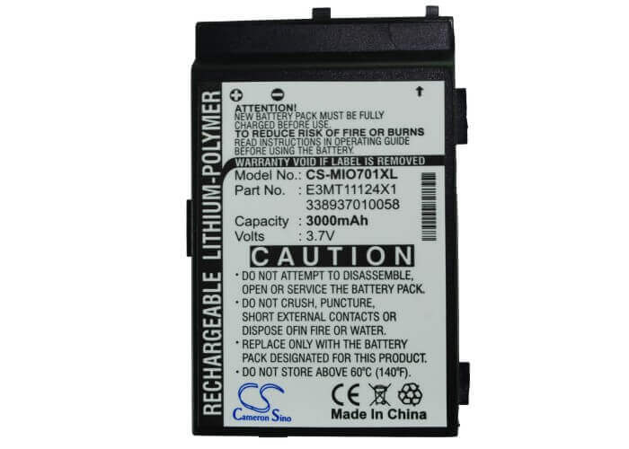 3,7V, Li-Polymère, 3000mAh, batterie de smartphone compatible avec Mitac, E3mt11124x1, Mio A700, 11.1Wh Mobile, Smartphone Cameron Sino Technology Limited (Smartphone)