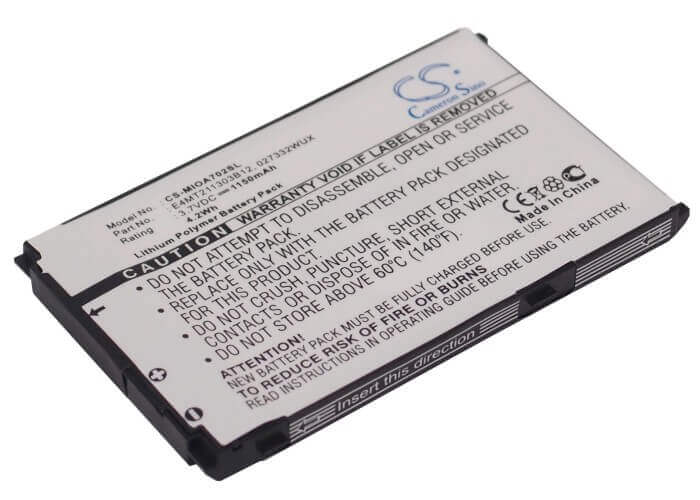 3.7V, Li-Polymer, 1150mAh, SmartPhone battery fits Mitac, 027332wux, Mio A702, 4.26Wh Mobile, SmartPhone Cameron Sino Technology Limited (Suspended)