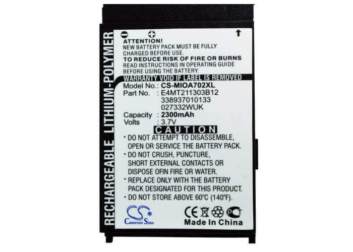 Battery For Mitac Mio A702 3.7v, 2300mah - 8.51wh Batteries for Electronics Cameron Sino Technology Limited (Suspended)