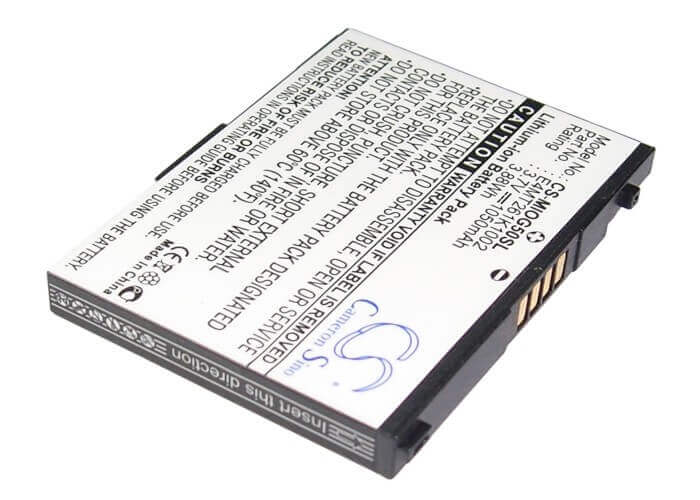 3.7V, Li-ion, 1050mAh, PDA battery fits Mitac, 338937010153, Mio Leap G50, Mio Leap K1, 3.89Wh PDA, Pocket PC Cameron Sino Technology Limited