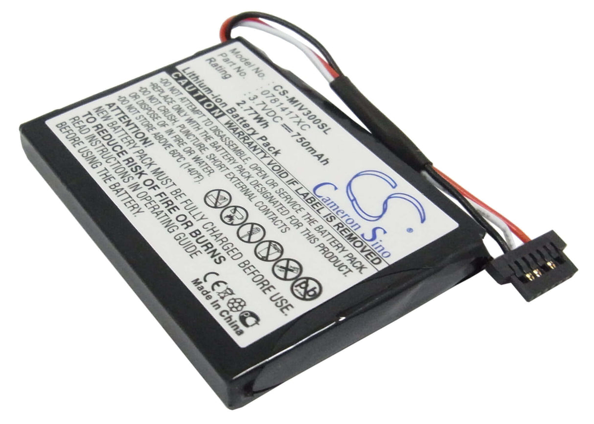 3.7V, Li-ion, 750mAh, batterie GPS compatible avec Mitac, 0781417xc, Mio Moov 360u, Mio Moov 300, 2.78Wh GPS, Navigator Cameron Sino Technology Limited