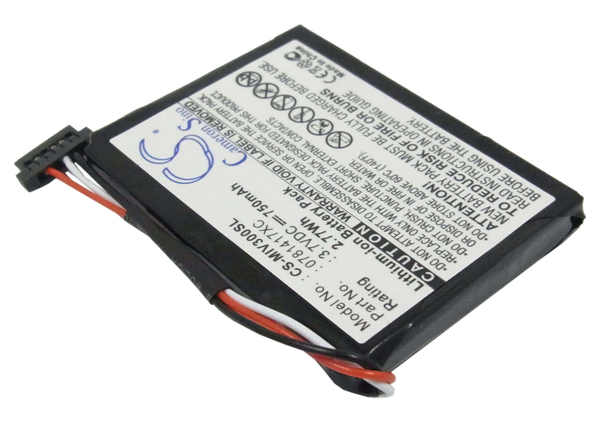 3.7V, Li-ion, 750mAh, batterie GPS compatible avec Mitac, 0781417xc, Mio Moov 360u, Mio Moov 300, 2.78Wh GPS, Navigator Cameron Sino Technology Limited