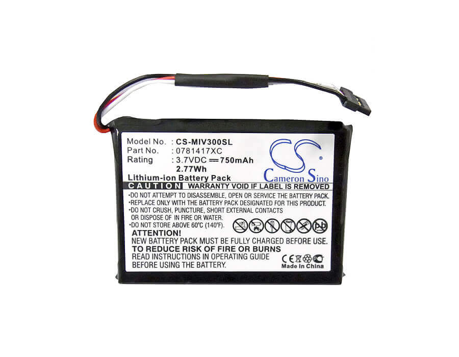 3.7V, Li-ion, 750mAh, batterie GPS compatible avec Mitac, 0781417xc, Mio Moov 360u, Mio Moov 300, 2.78Wh GPS, Navigator Cameron Sino Technology Limited
