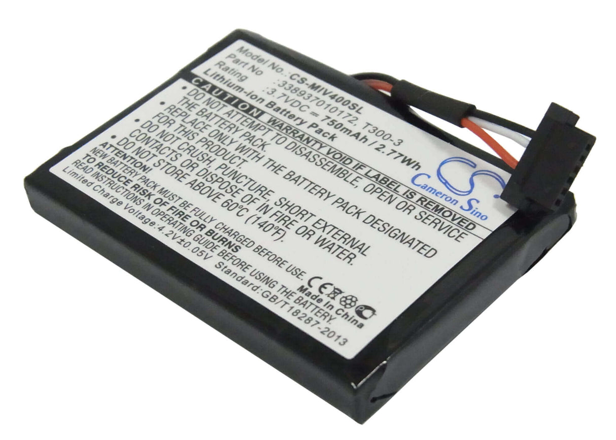 3.7V, Li-ion, 750mAh, batterie GPS compatible avec Mitac, 338937010172, M1100, Mio 4190, 2.78Wh GPS, Navigator Cameron Sino Technology Limited