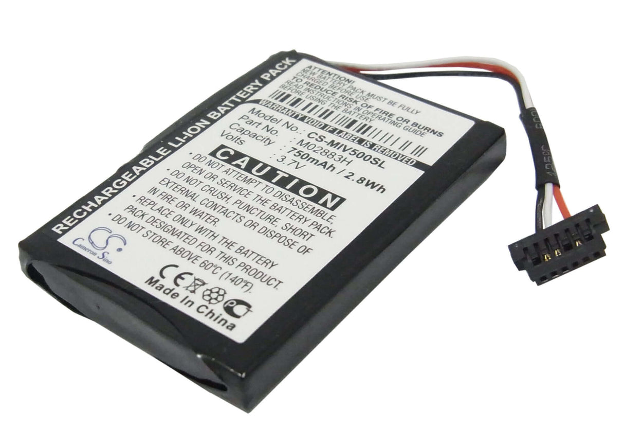 3,7V, Li-ion, 750mAh, batterie GPS compatible avec Mitac, 338040000014, Mio Moov 500, Mio Moov 510, 2,78Wh GPS, Navigator Cameron Sino Technology Limited