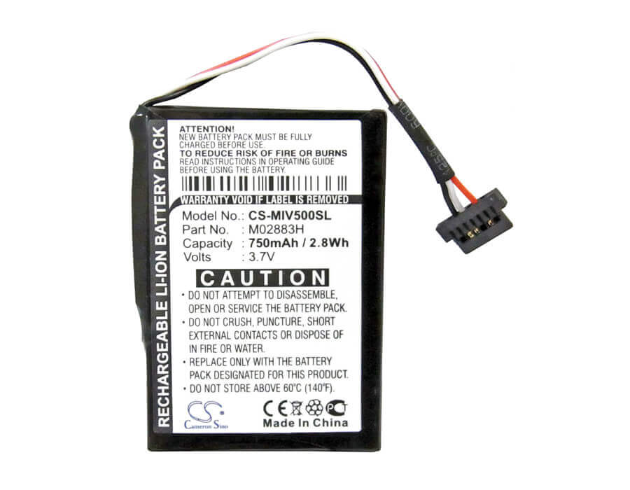 3,7V, Li-ion, 750mAh, batterie GPS compatible avec Mitac, 338040000014, Mio Moov 500, Mio Moov 510, 2,78Wh GPS, Navigator Cameron Sino Technology Limited