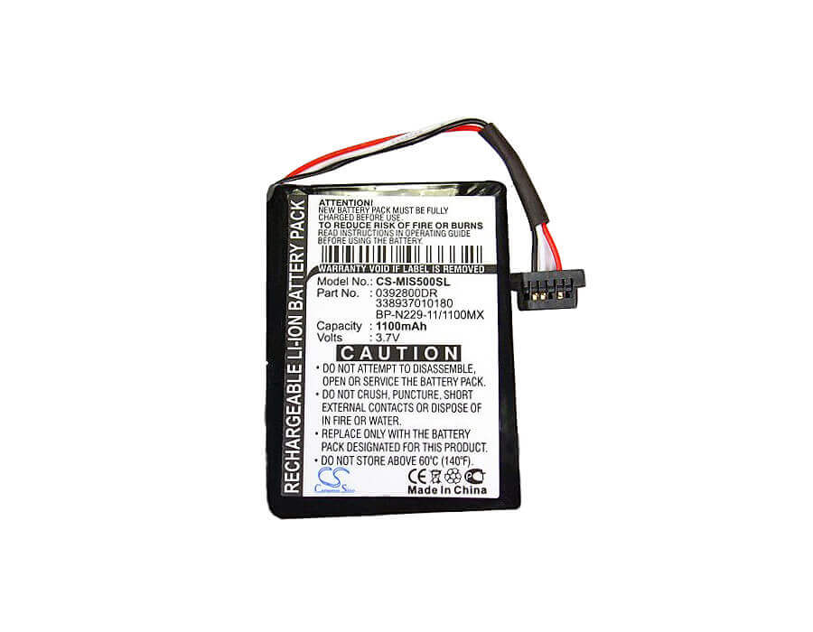 3,7V, Li-ion, 1100mAh, batterie GPS compatible avec Mitac, 0392800dr, Mio Moov S500, Mio Moov S556, 4,07Wh GPS, Navigator Cameron Sino Technology Limited