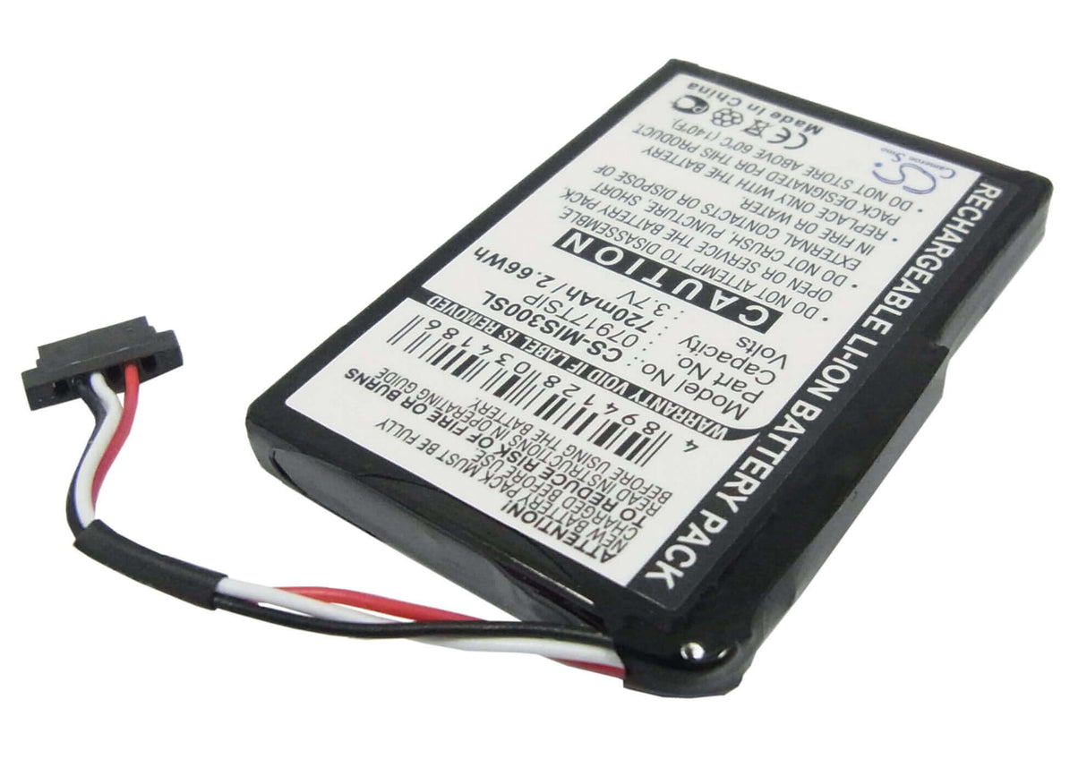 3,7V, Li-ion, 720mAh, batterie GPS compatible avec Mitac, Navman, 07917tsip, Mio Spirit 300, Spirit 300 Traffic, 2,66Wh GPS, Navigator Cameron Sino Technology Limited