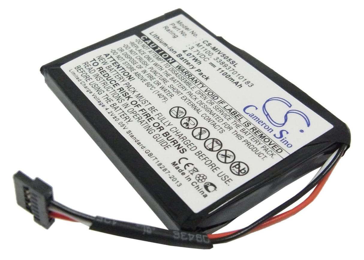 3,7V, Li-ion, 1100mAh, batterie GPS compatible avec Mitac, Navman, 338937010183, Mio Spirit V505 Tv, Mio Spirit V735 Tv, 4,07Wh GPS, Navigator Cameron Sino Technology Limited
