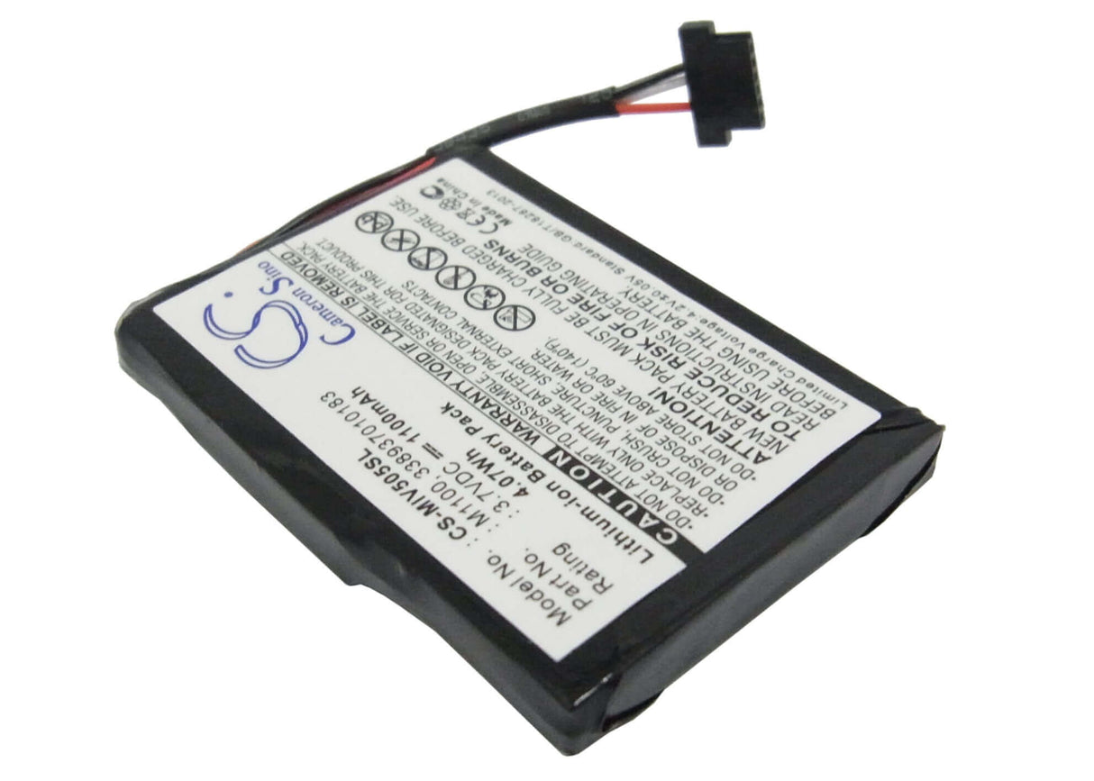 3,7V, Li-ion, 1100mAh, batterie GPS compatible avec Mitac, Navman, 338937010183, Mio Spirit V505 Tv, Mio Spirit V735 Tv, 4,07Wh GPS, Navigator Cameron Sino Technology Limited