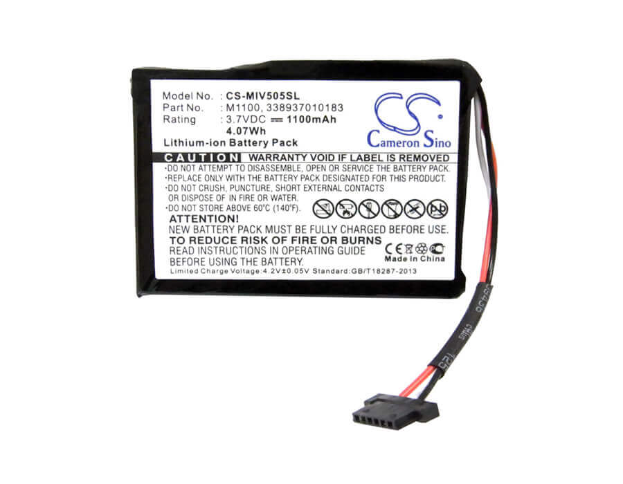3,7V, Li-ion, 1100mAh, batterie GPS compatible avec Mitac, Navman, 338937010183, Mio Spirit V505 Tv, Mio Spirit V735 Tv, 4,07Wh GPS, Navigator Cameron Sino Technology Limited