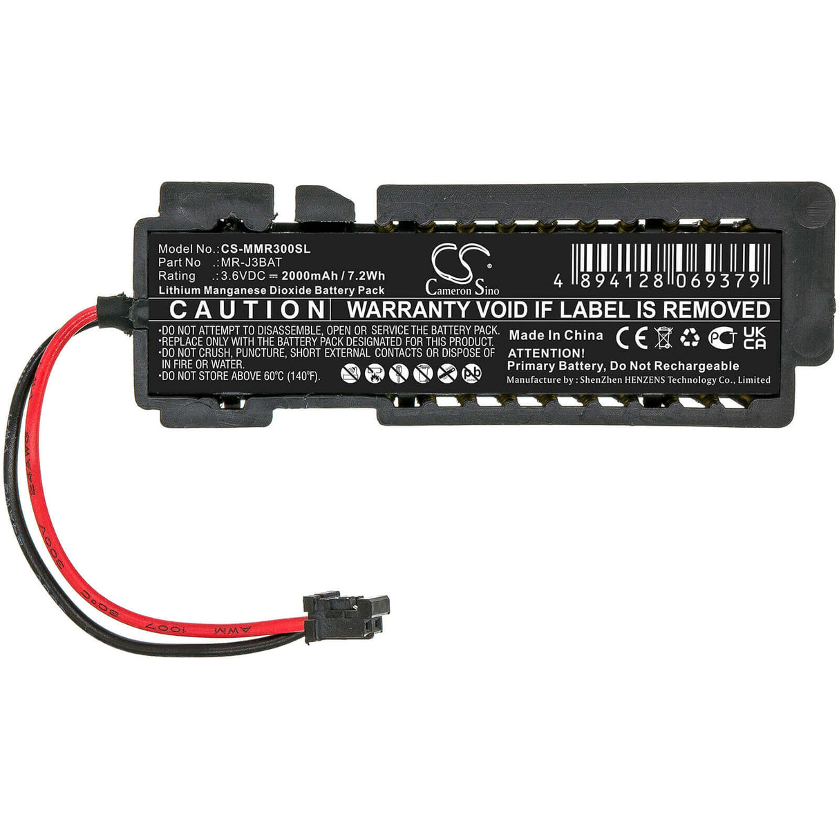 PLC Battery for Mitsubishi Melservo Mr-j3, Melservo Mr-j3-a, Melservo Mr-j3-a4 3.6v, 2000mah - 7.20wh PLC Cameron Sino Technology Limited