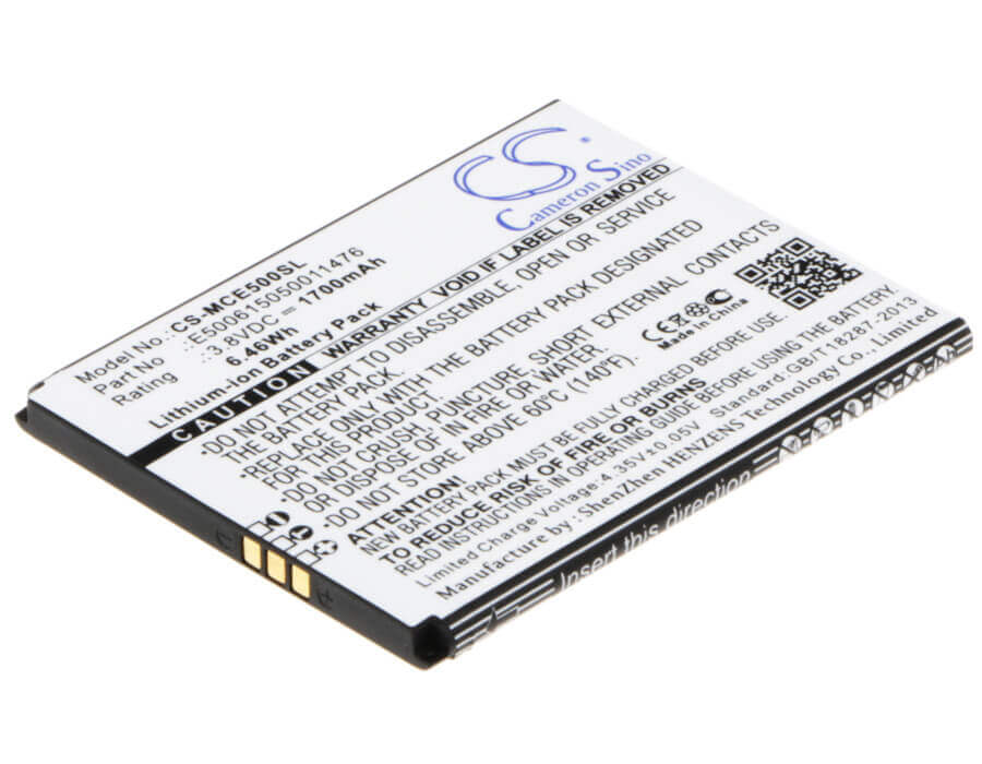 3.8V, Li-ion, 1700mAh, SmartPhone battery fits Mobistel, E500615050011476, Cynus E5, Cynus E5 4g, 6.46Wh Mobile, SmartPhone Cameron Sino Technology Limited (Smartphone)
