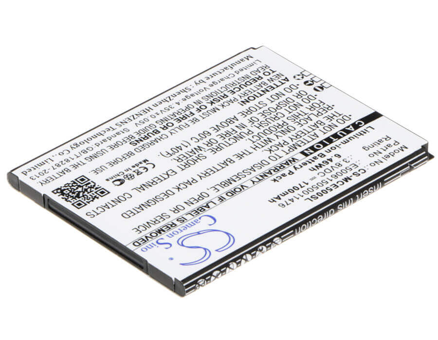 3.8V, Li-ion, 1700mAh, SmartPhone battery fits Mobistel, E500615050011476, Cynus E5, Cynus E5 4g, 6.46Wh Mobile, SmartPhone Cameron Sino Technology Limited (Smartphone)
