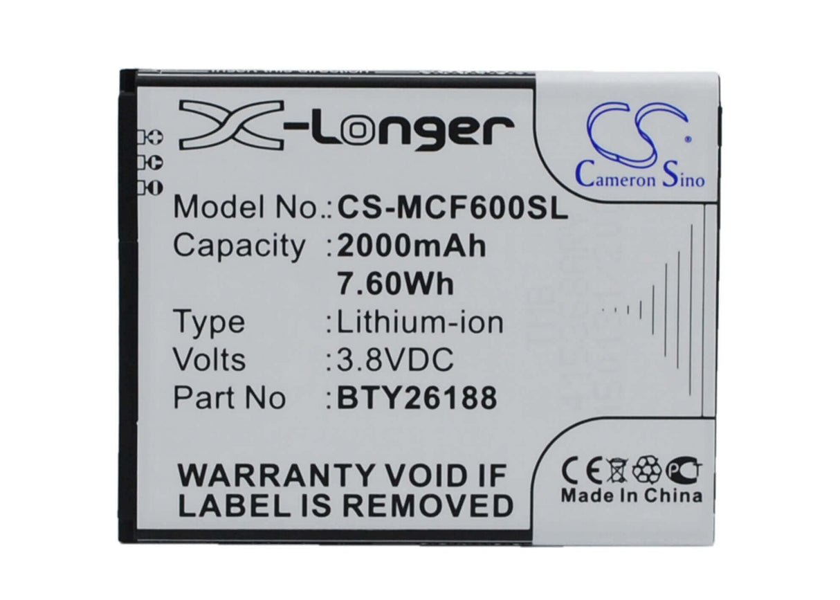3.8V, Li-ion, 2000mAh, SmartPhone battery fits Posh, Mobistel, B01-e500, Cynus F6, 7.6Wh Mobile, SmartPhone Cameron Sino Technology Limited (Smartphone)