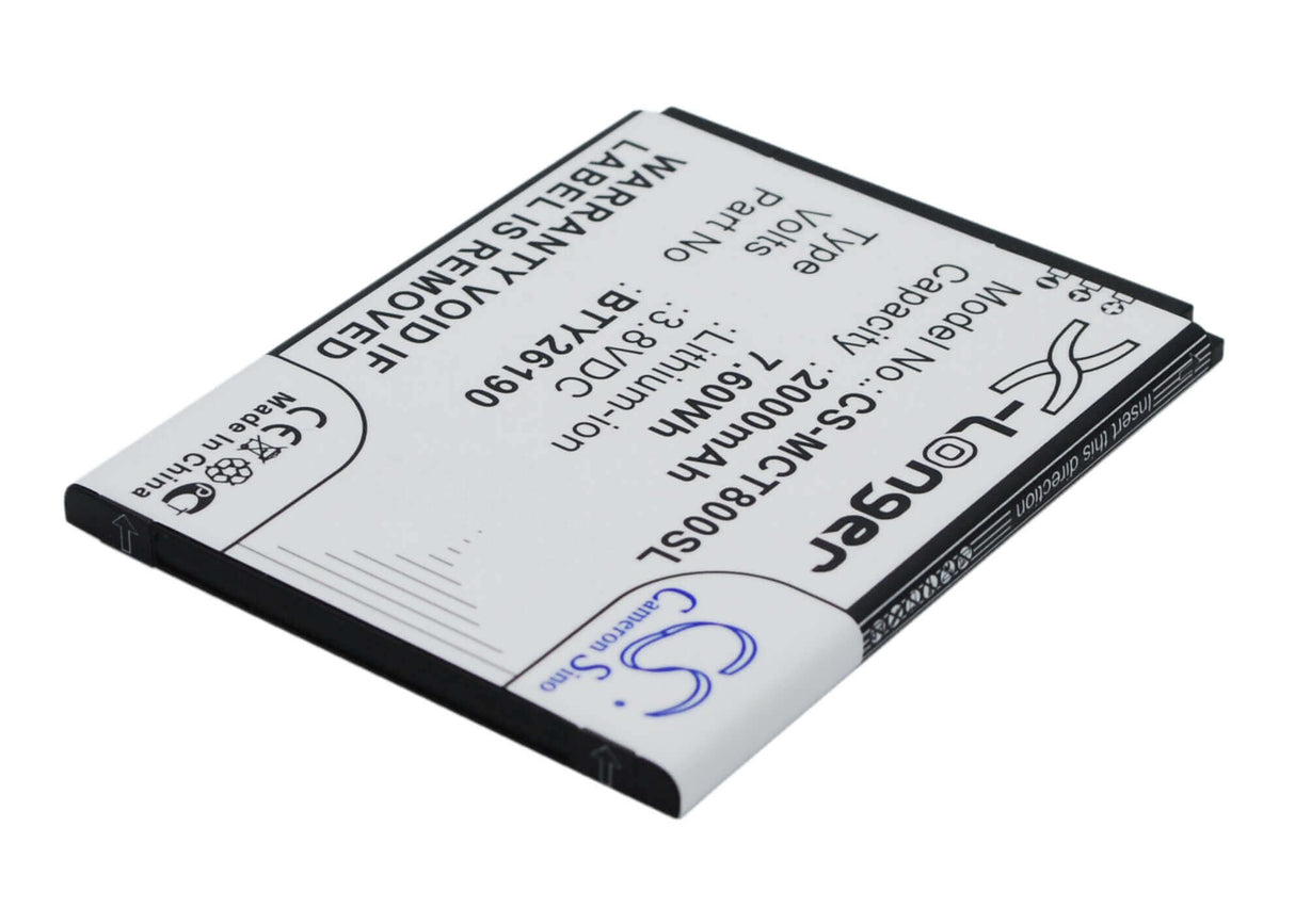 3.8V, Li-ion, 2000mAh, SmartPhone battery fits Mobistel, Bty26190, Cynus T8, 7.6Wh Mobile, SmartPhone Cameron Sino Technology Limited (Smartphone)