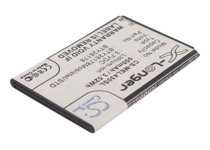 3,7V, Li-ion, 950mAh, Batterie de smartphone compatible Mobistel, Bty26178, El430, El430 Dual, 3,52Wh Mobile, Smartphone Cameron Sino Technology Limited (Smartphone)