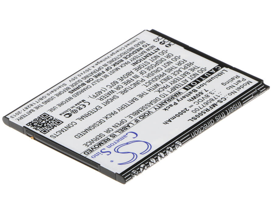 3.8V, Li-ion, 2000mAh, SmartPhone battery fits Sfr, Mobiwire, Kazam, 178067700, Thunder 350l, 7.6Wh Mobile, SmartPhone Cameron Sino Technology Limited (Smartphone)
