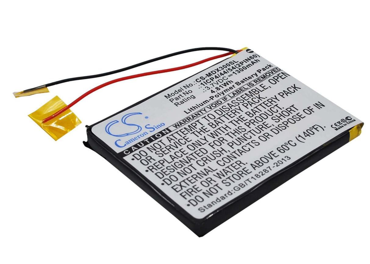 3,7V, Li-Polymer, 1300mAh, batterie GPS compatible avec Modecom, 1icp4/44/54(2pin60), Mx3, 4,81Wh GPS, Navigator Cameron Sino Technology Limited
