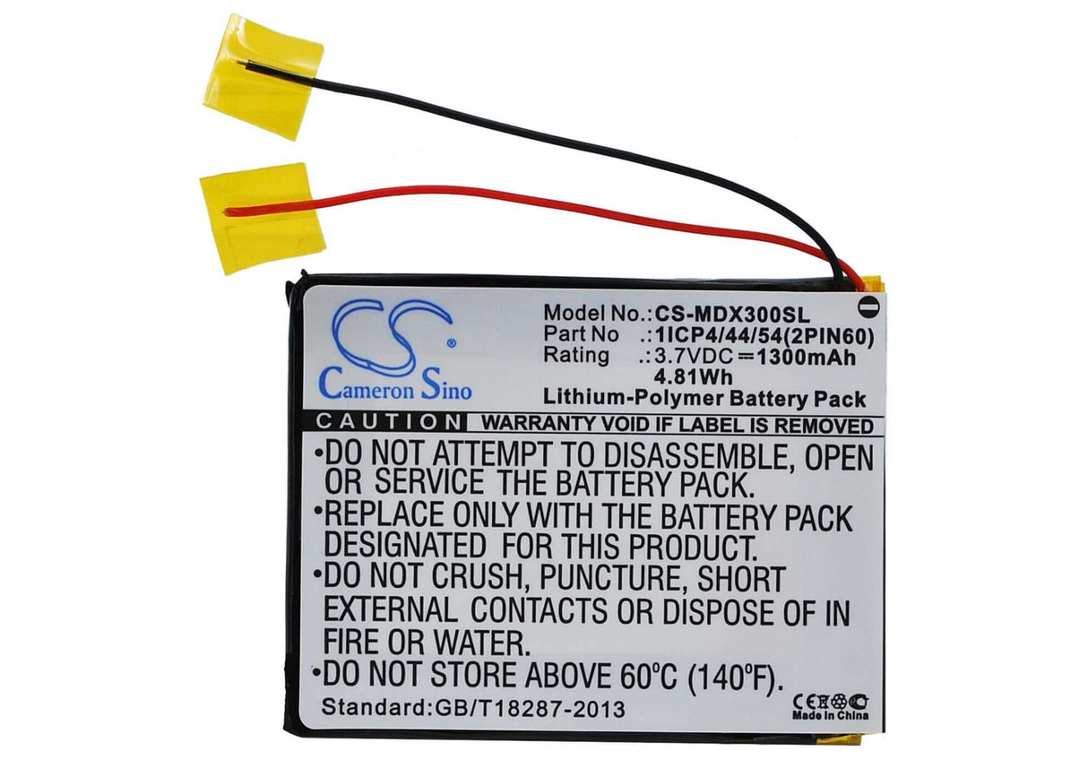 3,7V, Li-Polymer, 1300mAh, batterie GPS compatible avec Modecom, 1icp4/44/54(2pin60), Mx3, 4,81Wh GPS, Navigator Cameron Sino Technology Limited