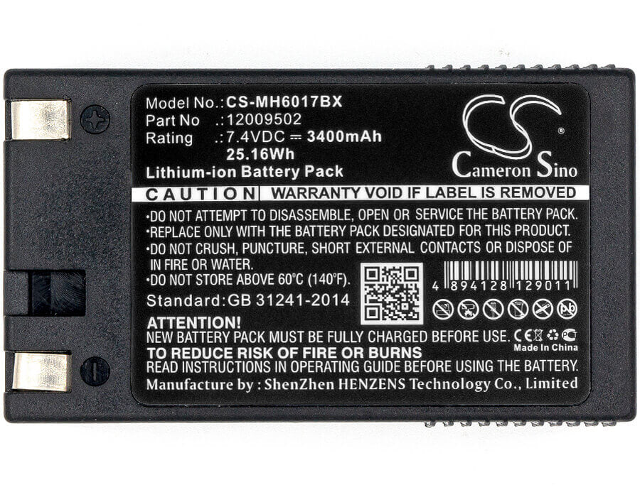 7.4V, Li-ion, 3400mAh, Portable Printer battery fits Handiprinter, Sierra, Pathfinder, Paxar, Monarch, 120095, 6017, 25.16Wh Portable Printer Cameron Sino Technology Limited