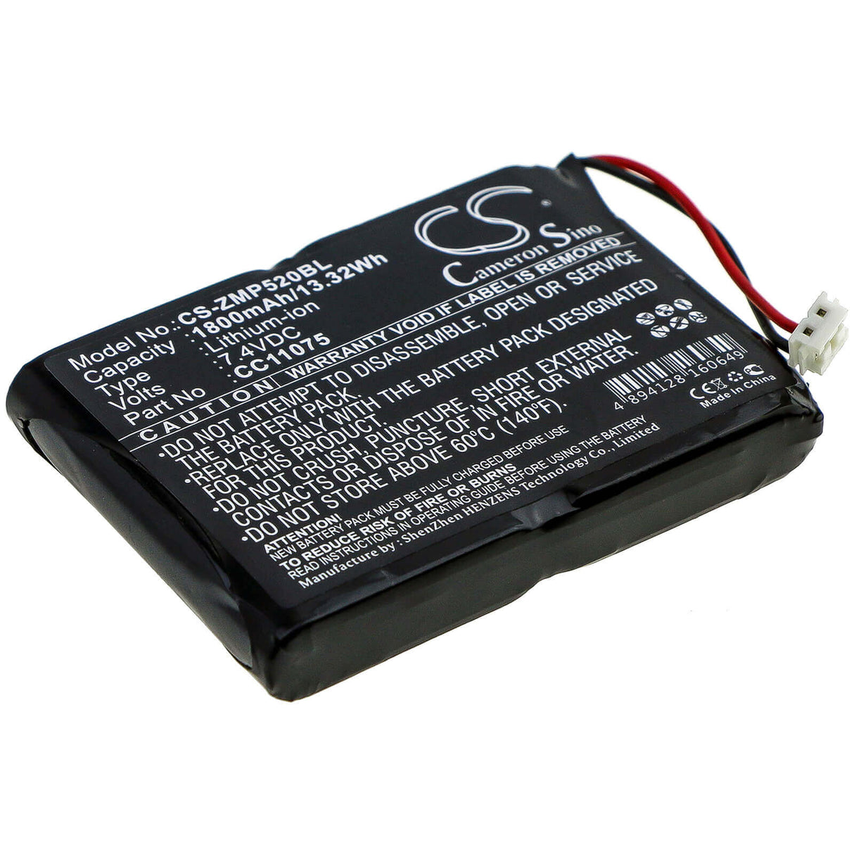 7.4V, Li-ion, 1800mAh, Portable Printer battery fits Monarch, Zebra, Cc11075, Mp5020, Mp5022, 13.32Wh Portable Printer Cameron Sino Technology Limited