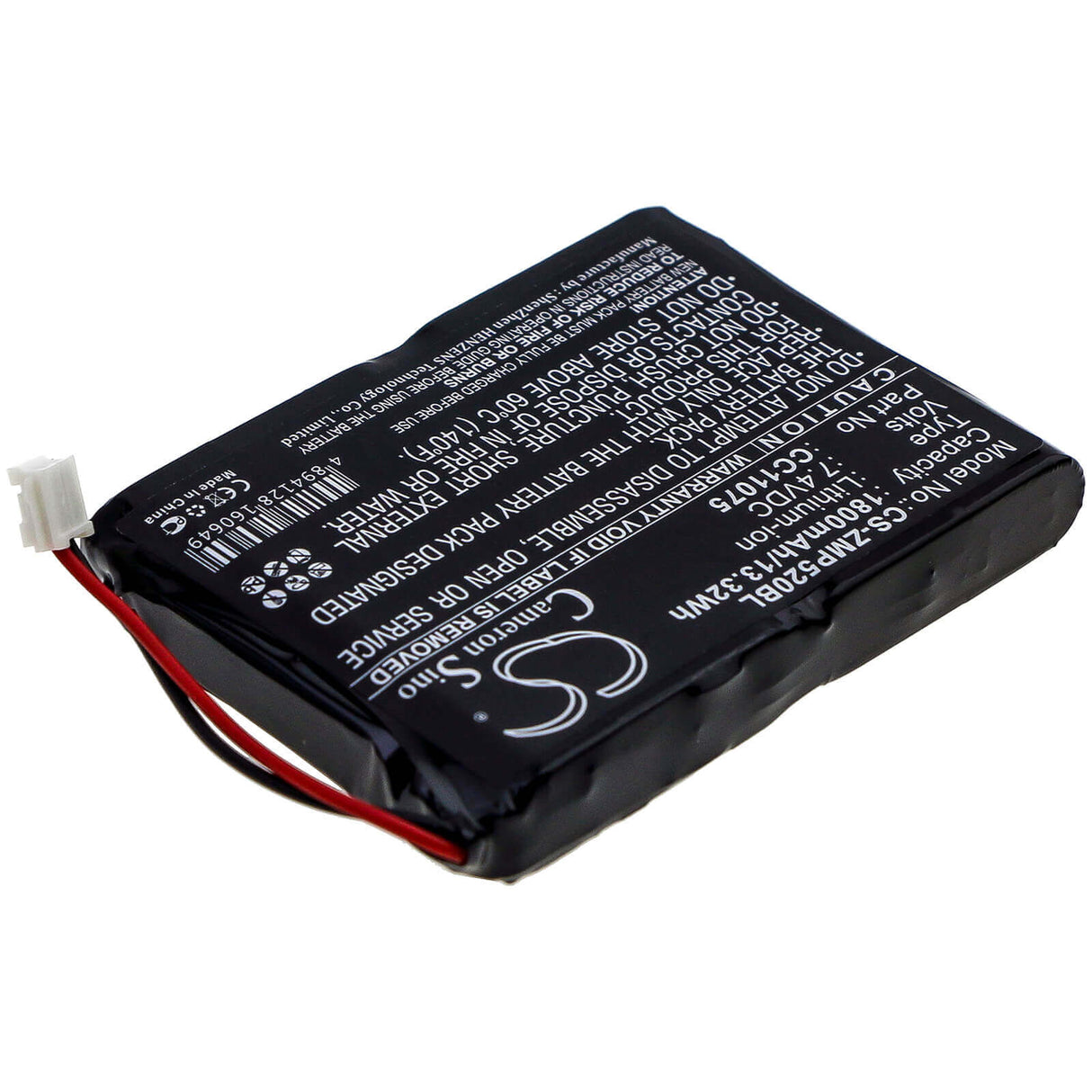 7.4V, Li-ion, 1800mAh, Portable Printer battery fits Monarch, Zebra, Cc11075, Mp5020, Mp5022, 13.32Wh Portable Printer Cameron Sino Technology Limited