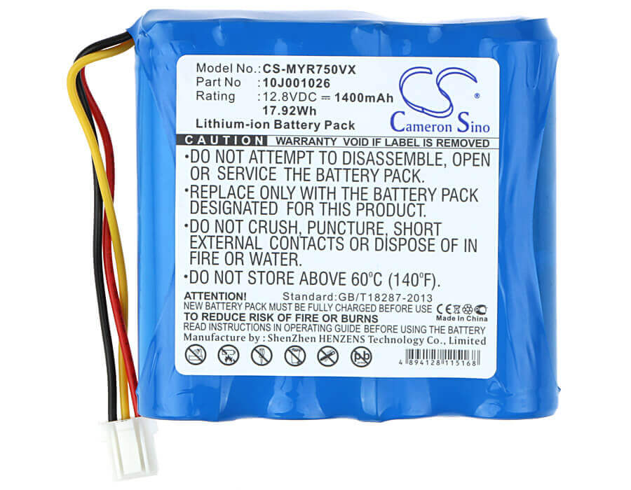 12.8V, LiFePO4, 1400mAh, Vacuum battery fits Moneual, Rydis Cleanbot R750, Rydis R750, 17.92Wh Vacuum Cameron Sino Technology Limited