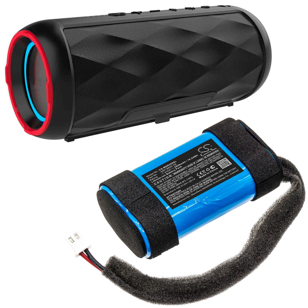 7.4V, Li-ion, 2600mAh, Batterie de haut-parleur compatible avec Monster, Rove 2, 19.24Wh Haut-parleur Cameron Sino Technology Limited