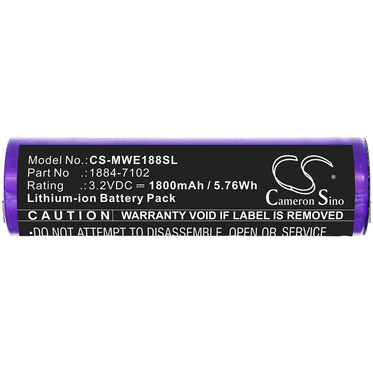 3.2V, LiFePO4, 1800mAh, Shaver battery fits Moser, 1884-7102, 1884 Li+pro, Ermila 1884, 5.76Wh Shaver Cameron Sino Technology Limited