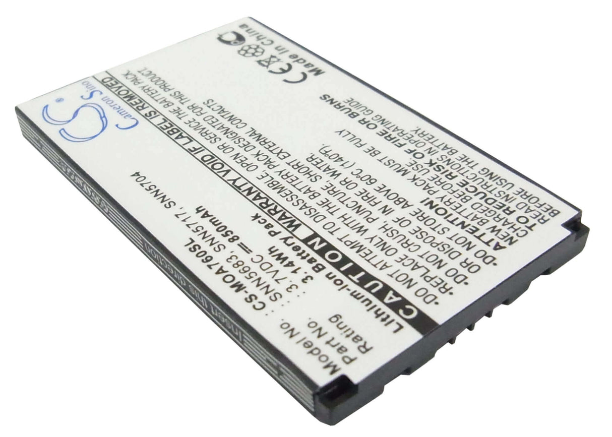 3.7V, Li-ion, 850mAh, SmartPhone battery fits Motorola, Snn5683, A630, A760, 3.15Wh Mobile, SmartPhone Cameron Sino Technology Limited (Smartphone)