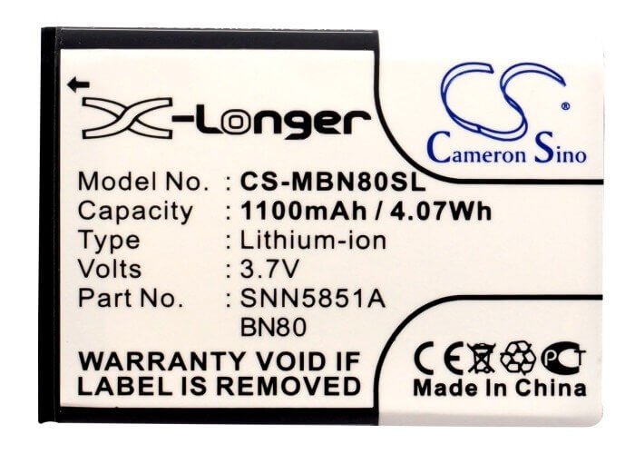 3.7V, Li-ion, 1100mAh, SmartPhone battery fits Motorola, Bn70, Backflip, Backflip I886, 4.07Wh Mobile, SmartPhone Cameron Sino Technology Limited (Smartphone)