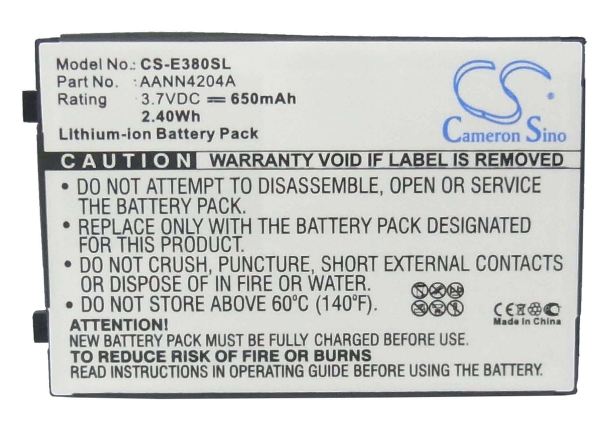 3.7V, Li-ion, 650mAh, SmartPhone battery fits Motorola, 77680, Bx200, C250, 2.41Wh Mobile, SmartPhone Cameron Sino Technology Limited (Suspended)